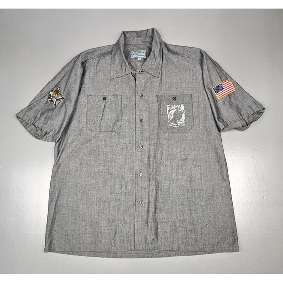 Dragonfly Shirt Mens Large Grey Double Sided Militant Series POW Logo‎ - Picture 1 of 7